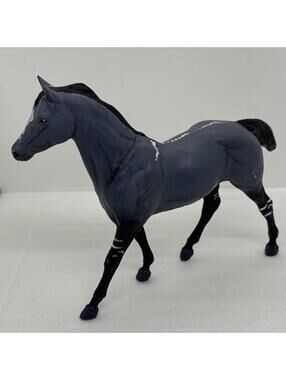 Vintage Custom Breyer Painted Horse Dark Grey & Black W/White Accent Marks